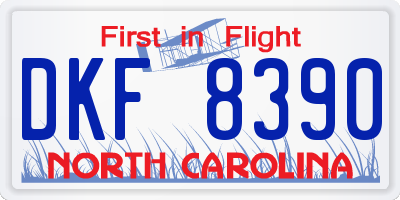 NC license plate DKF8390
