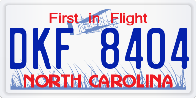 NC license plate DKF8404
