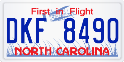 NC license plate DKF8490