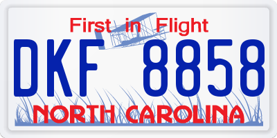 NC license plate DKF8858