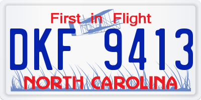 NC license plate DKF9413