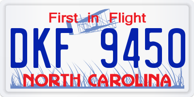 NC license plate DKF9450