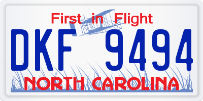 NC license plate DKF9494