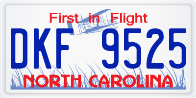 NC license plate DKF9525
