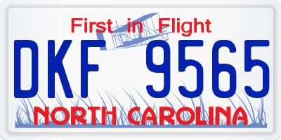 NC license plate DKF9565
