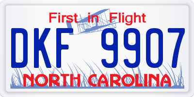 NC license plate DKF9907