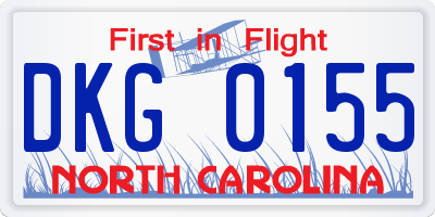 NC license plate DKG0155