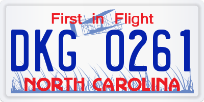 NC license plate DKG0261