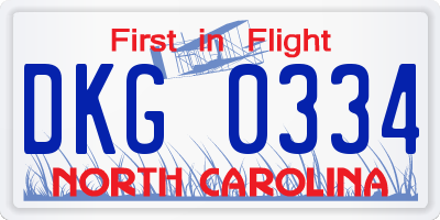 NC license plate DKG0334