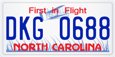 NC license plate DKG0688