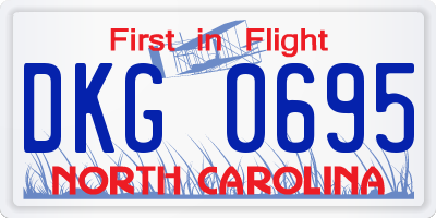 NC license plate DKG0695