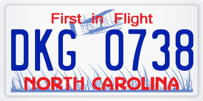 NC license plate DKG0738