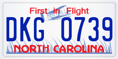 NC license plate DKG0739