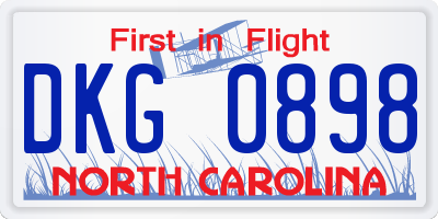 NC license plate DKG0898