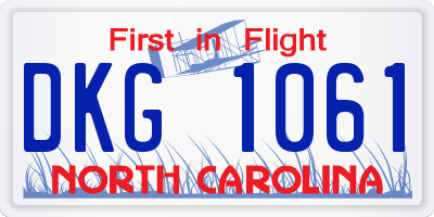 NC license plate DKG1061