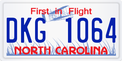 NC license plate DKG1064