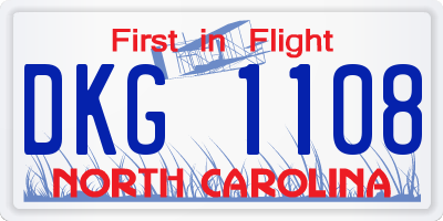 NC license plate DKG1108