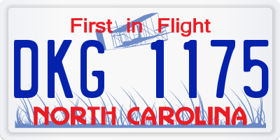 NC license plate DKG1175