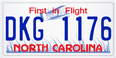 NC license plate DKG1176