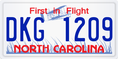 NC license plate DKG1209