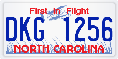 NC license plate DKG1256