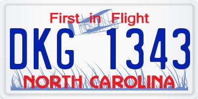 NC license plate DKG1343