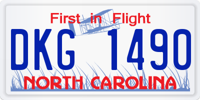 NC license plate DKG1490
