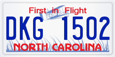 NC license plate DKG1502