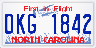 NC license plate DKG1842