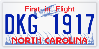 NC license plate DKG1917