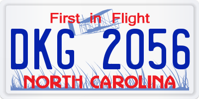 NC license plate DKG2056