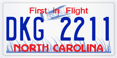 NC license plate DKG2211