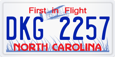NC license plate DKG2257