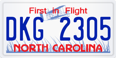 NC license plate DKG2305