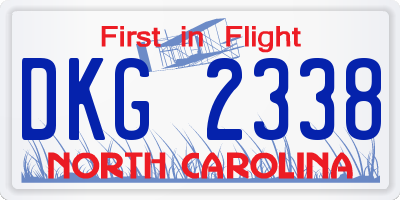 NC license plate DKG2338