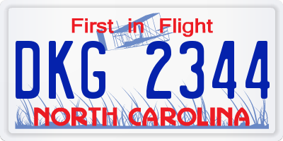NC license plate DKG2344