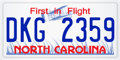 NC license plate DKG2359