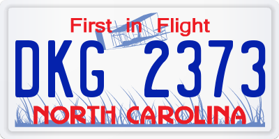 NC license plate DKG2373
