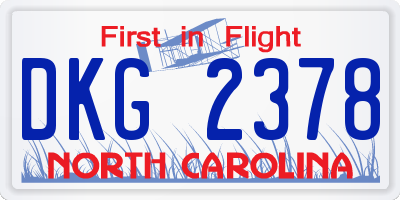NC license plate DKG2378