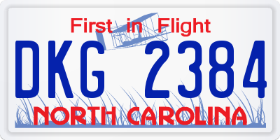 NC license plate DKG2384