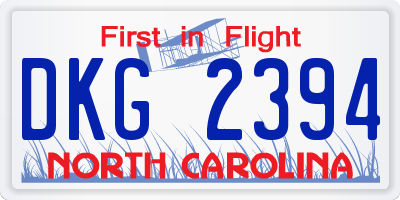 NC license plate DKG2394