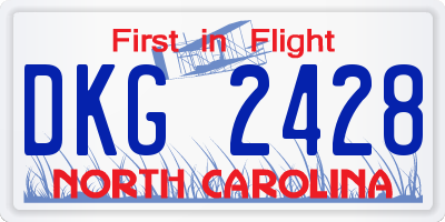 NC license plate DKG2428