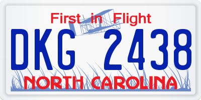 NC license plate DKG2438