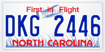 NC license plate DKG2446