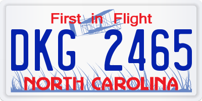NC license plate DKG2465