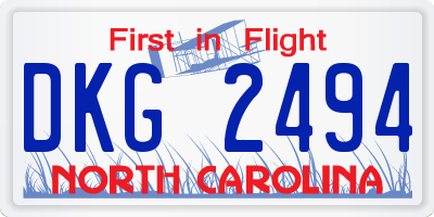 NC license plate DKG2494