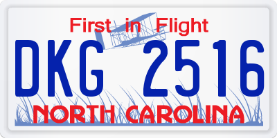 NC license plate DKG2516