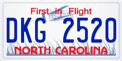 NC license plate DKG2520