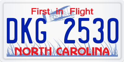 NC license plate DKG2530