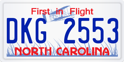 NC license plate DKG2553